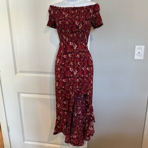 Crystal Doll Red Floral Dress Size Small